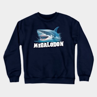 Great White Megalodon Design Crewneck Sweatshirt